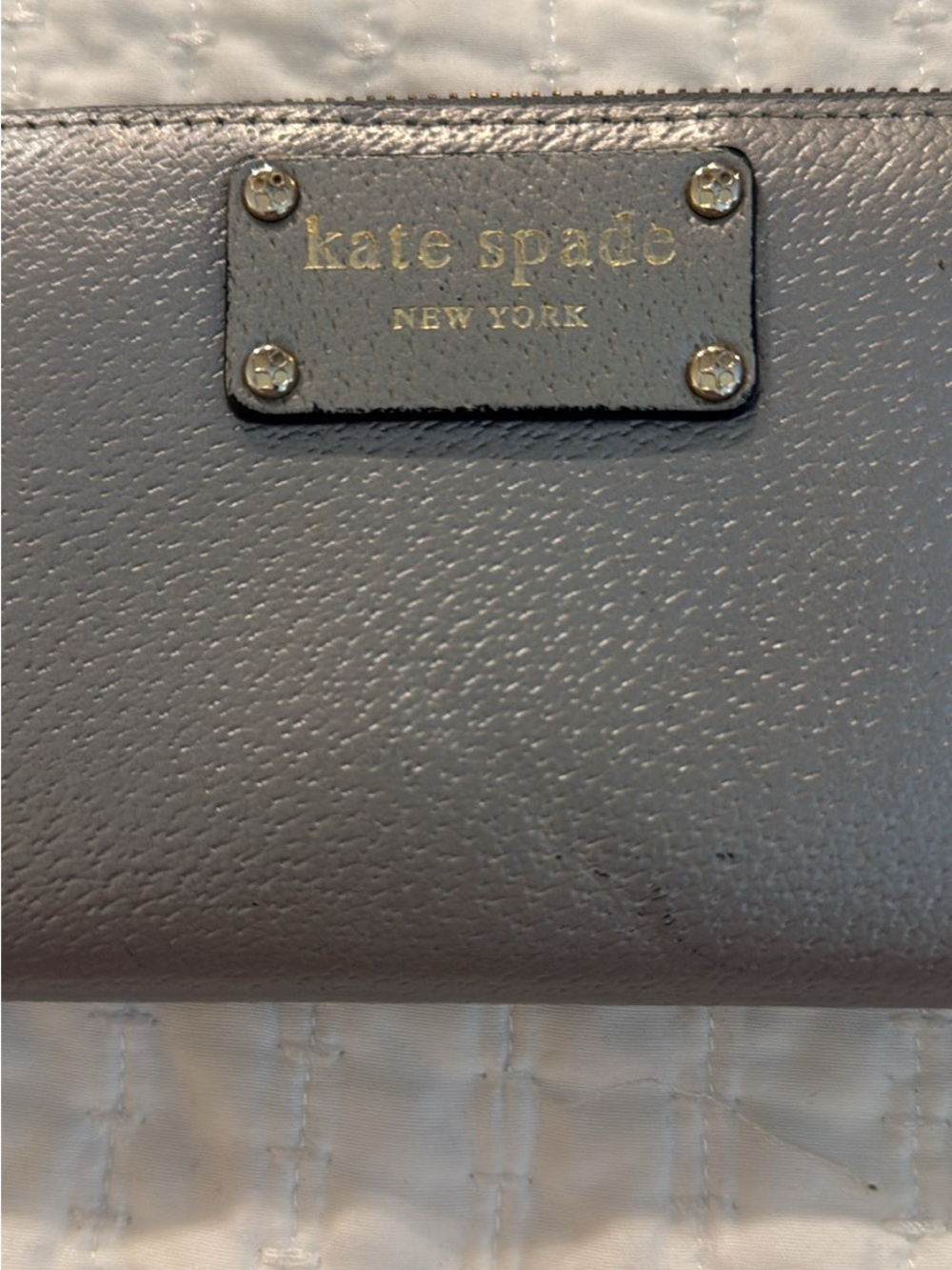 kate spade gray metallic Leather Women's Bag